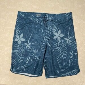 UV SKINZ UPF 50+ Sunwear Blue Board Surf Swim Trunks Shorts Men Size 38